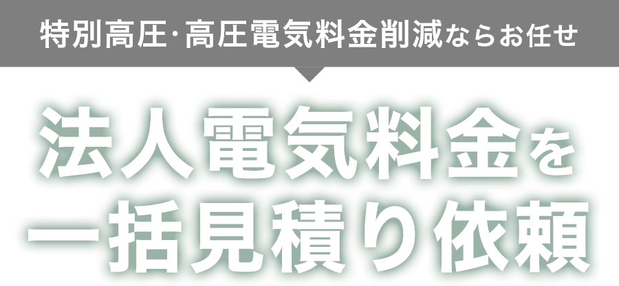 特別高圧・高圧電気料金削減ならお任せ法人電気料金を一括見積り依頼