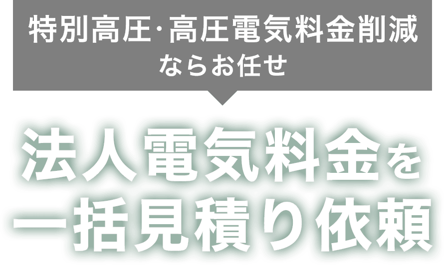 特別高圧・高圧電気料金削減ならお任せ法人電気料金を一括見積り依頼